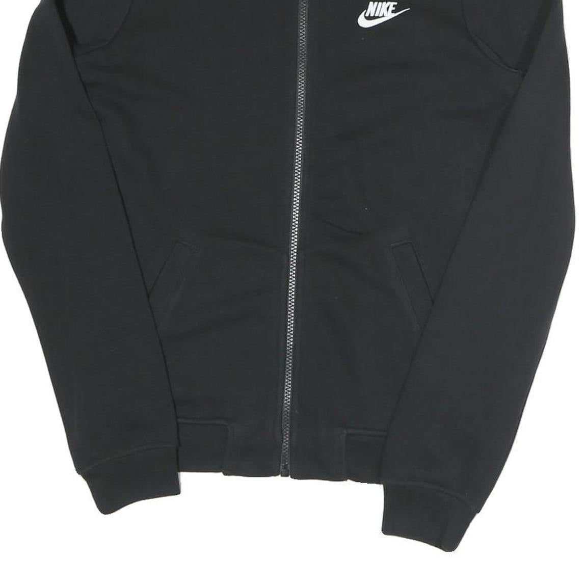 NIKE Mens Black Jacket S Cotton Blend Plain Zip Sportswear Casual Comfortable