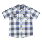 THE NORTH FACE Mens Blue & Grey Check Shirt S Cotton Blend Casual Outdoor