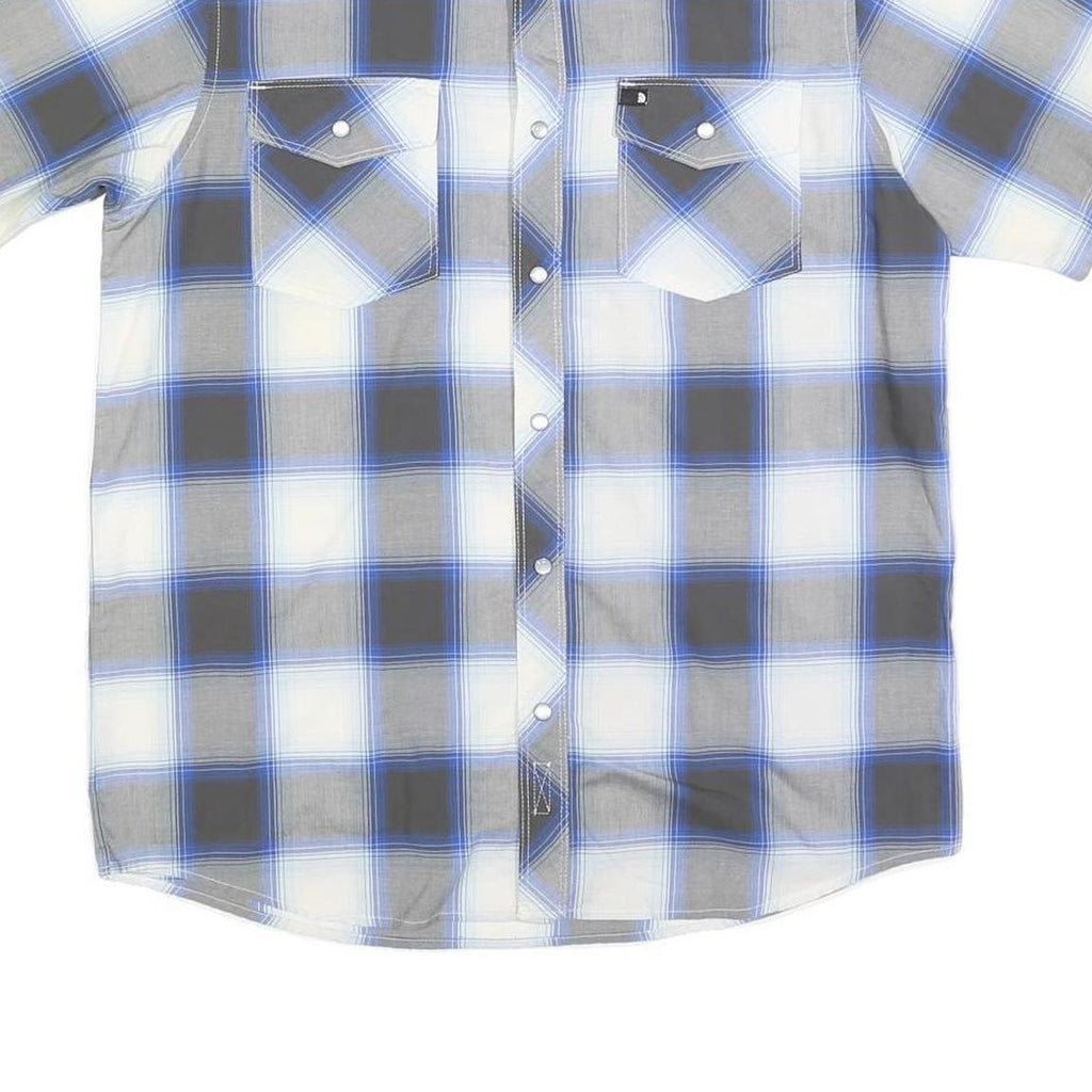 THE NORTH FACE Mens Blue & Grey Check Shirt S Cotton Blend Casual Outdoor