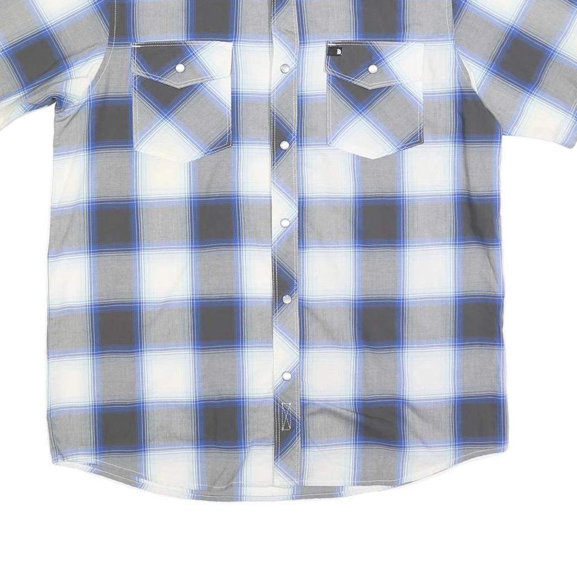 THE NORTH FACE Mens Blue & Grey Check Shirt S Cotton Blend Casual Outdoor