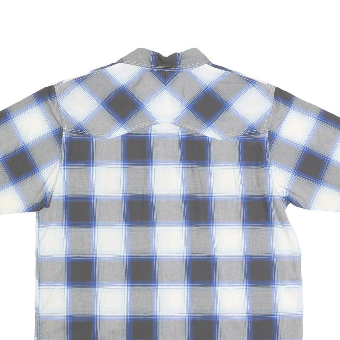 THE NORTH FACE Mens Blue & Grey Check Shirt S Cotton Blend Casual Outdoor
