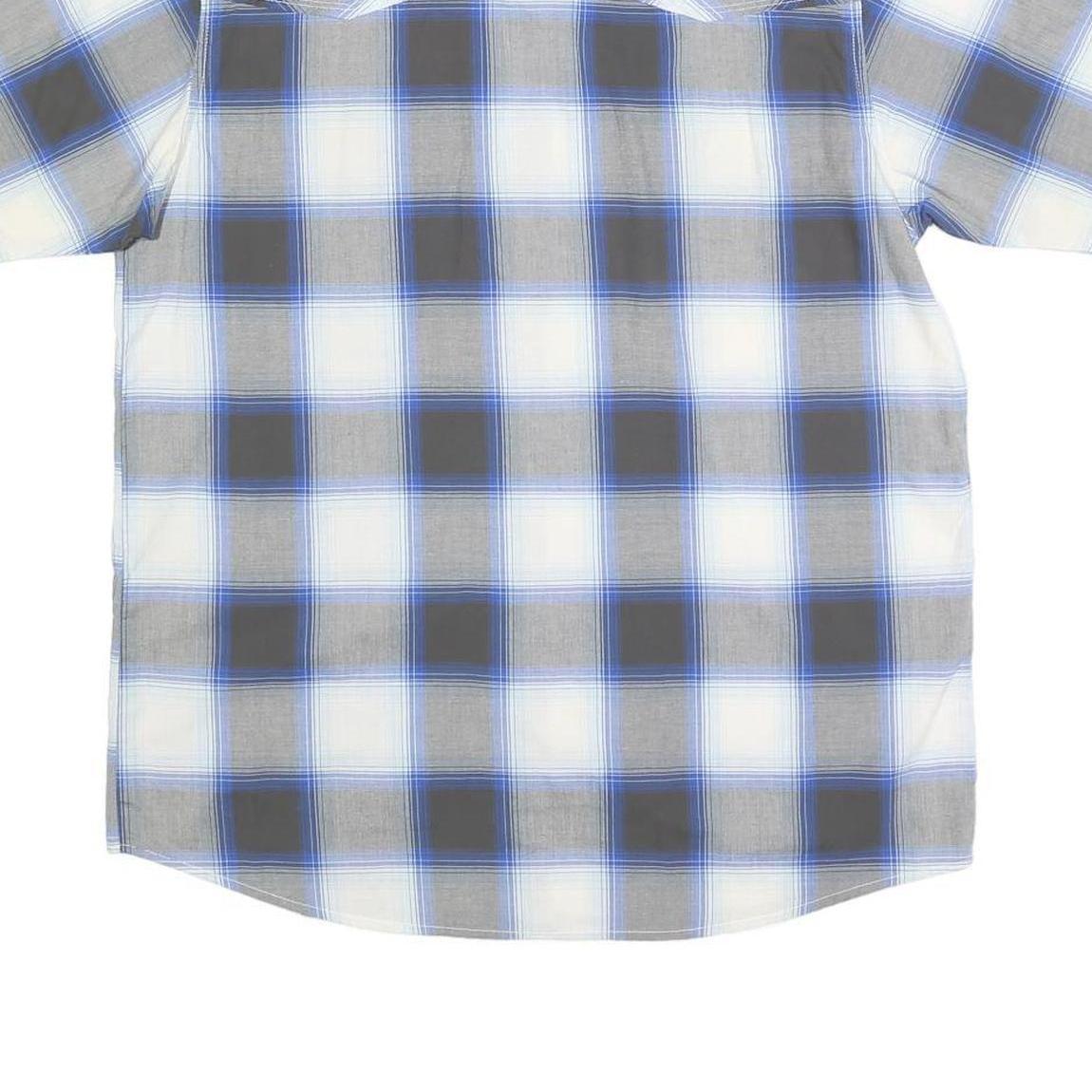 THE NORTH FACE Mens Blue & Grey Check Shirt S Cotton Blend Casual Outdoor