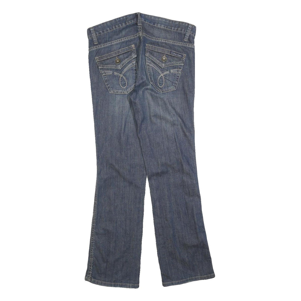 CALVIN KLEIN Womens Blue Regular Fit Straight Denim Jeans W32 L30 Classic Cotton