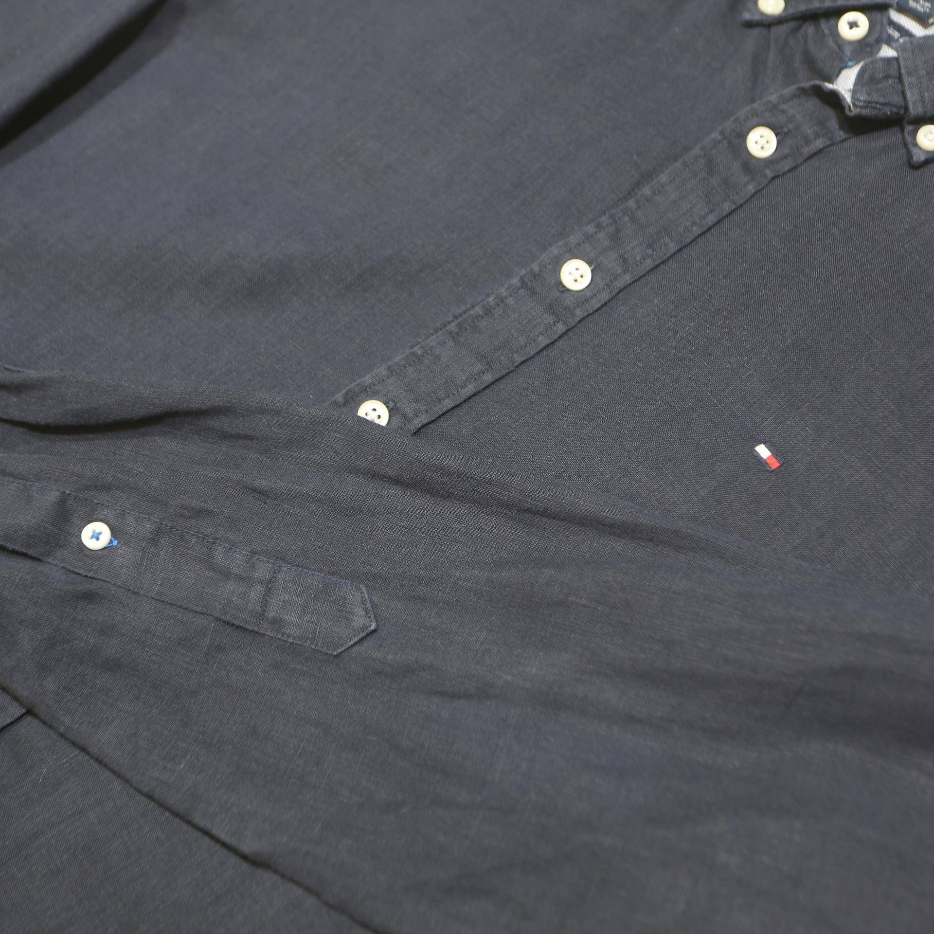 TOMMY HILFIGER Mens Blue Shirt S Cotton Button Down Long Sleeve Classic Fit