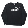 PUMA Mens Black Cotton Blend Crew Neck M Sweatshirt Logo Printed