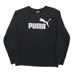 PUMA Mens Black Cotton Blend Crew Neck M Sweatshirt Logo Printed