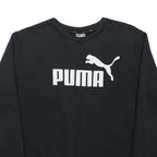 PUMA Mens Black Cotton Blend Crew Neck M Sweatshirt Logo Printed