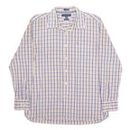 TOMMY HILFIGER Mens Blue & Brown Check Shirt XL Casual Button Down Cotton