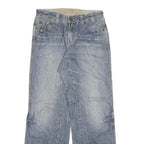 WESTERN SHANE Mens Regular Fit Blue Denim Cotton Blend Jeans W30 L31 Zip Pockets