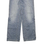 WESTERN SHANE Mens Regular Fit Blue Denim Cotton Blend Jeans W30 L31 Zip Pockets