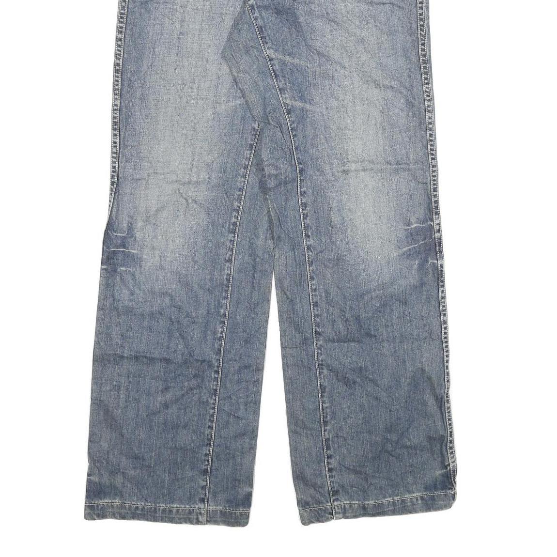 WESTERN SHANE Mens Regular Fit Blue Denim Cotton Blend Jeans W30 L31 Zip Pockets