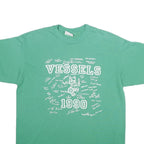 HANES Mens Green Vessels 1990 Graphic T-Shirt L Short Sleeve Crew Neck Vintage