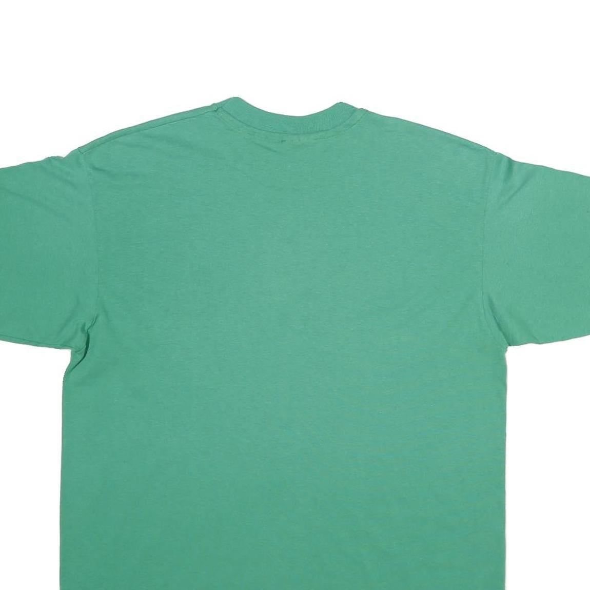 HANES Mens Green Vessels 1990 Graphic T-Shirt L Short Sleeve Crew Neck Vintage