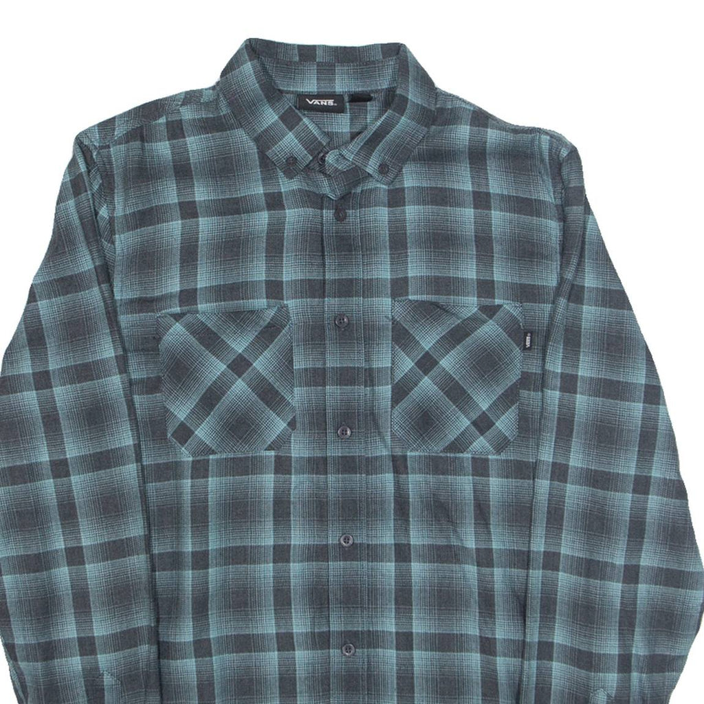 VANS Mens Shirt Blue Check Long Sleeve S