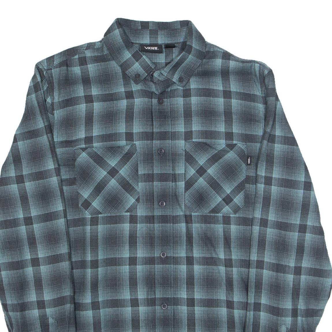 VANS Mens Shirt Blue Check Long Sleeve S