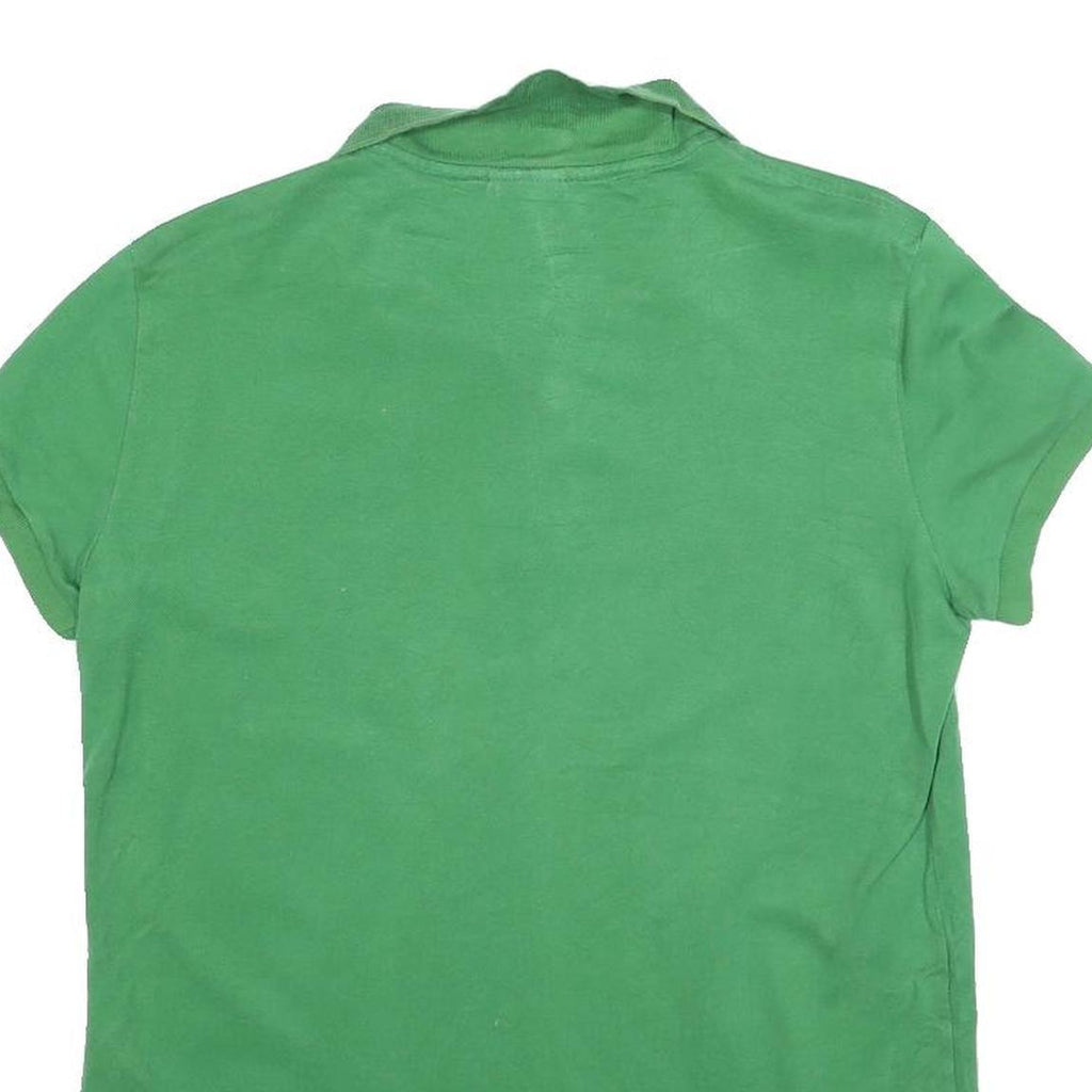 LACOSTE Womens Green Polo Shirt Short Sleeve Crocodile Logo L Cotton Blend