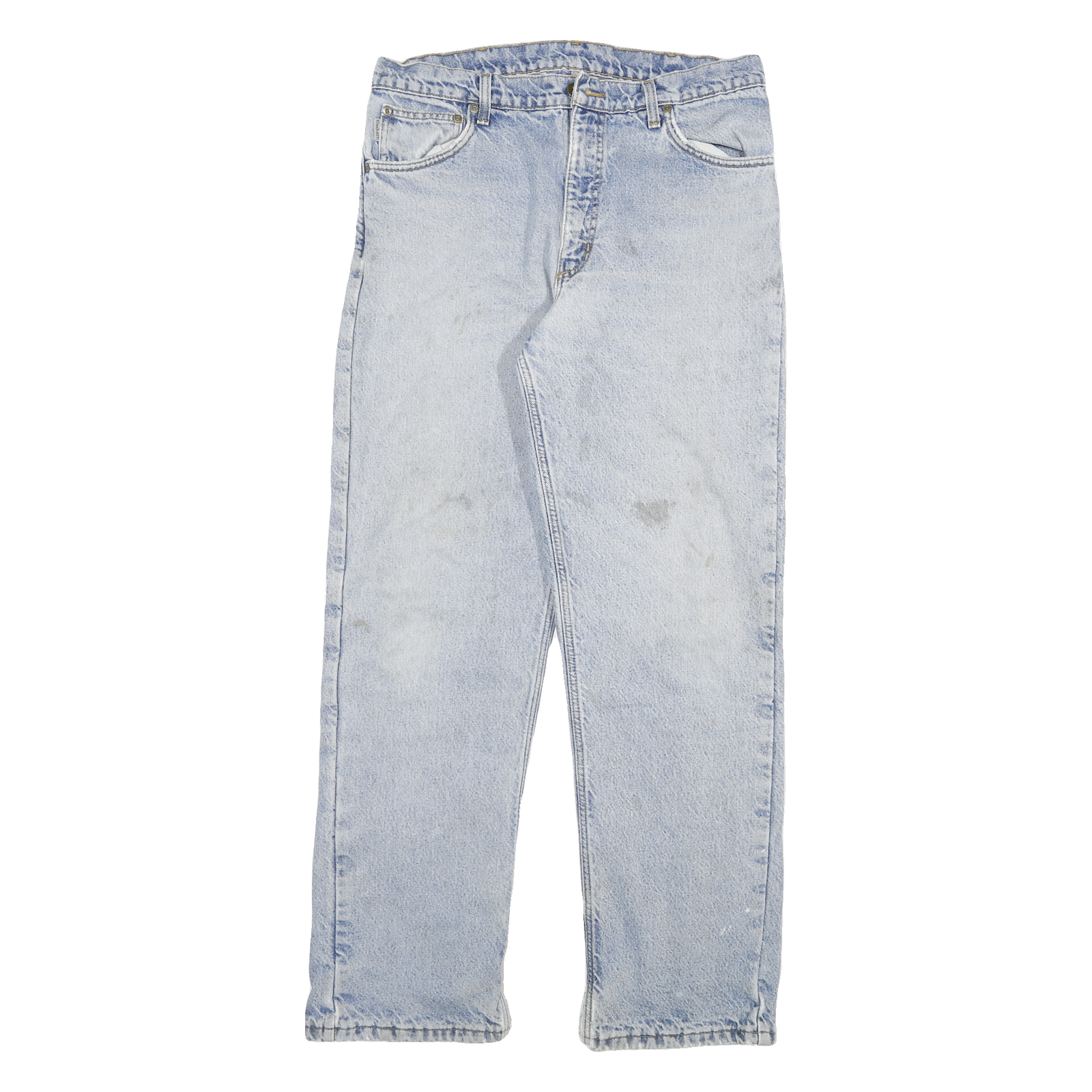 CARHARTT Mens Jeans Blue Regular Straight Denim Light W31 L32 Workwear Zip