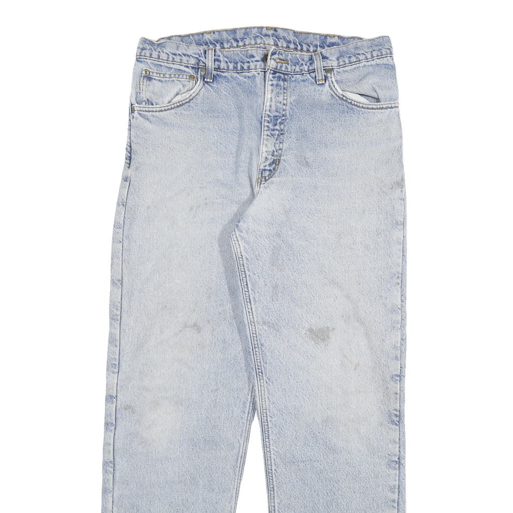 CARHARTT Mens Jeans Blue Regular Straight Denim Light W31 L32 Workwear Zip