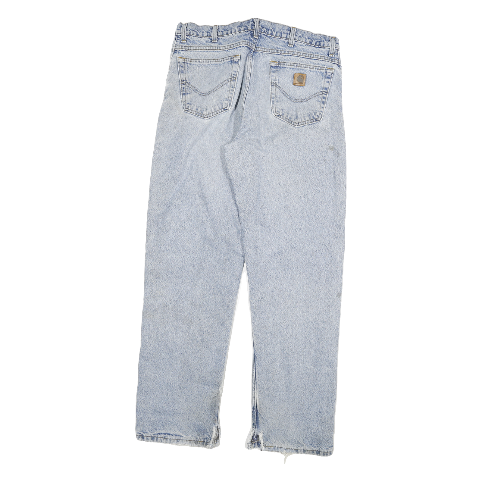 CARHARTT Mens Jeans Blue Regular Straight Denim Light W31 L32 Workwear Zip