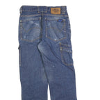 DICKIES Mens Blue Regular Fit Cargo Denim Rinse Wash Jeans W28 L30 Utility Zip