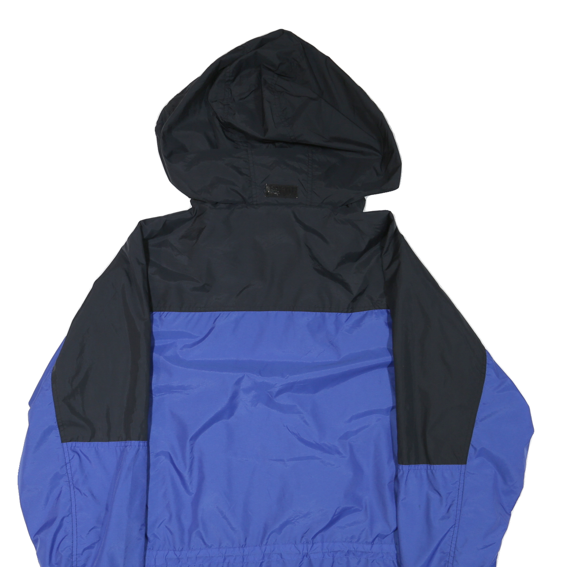 Mens Blue & Black Colourblock Outdoor Jacket XL Polyester Blend Zip Hooded