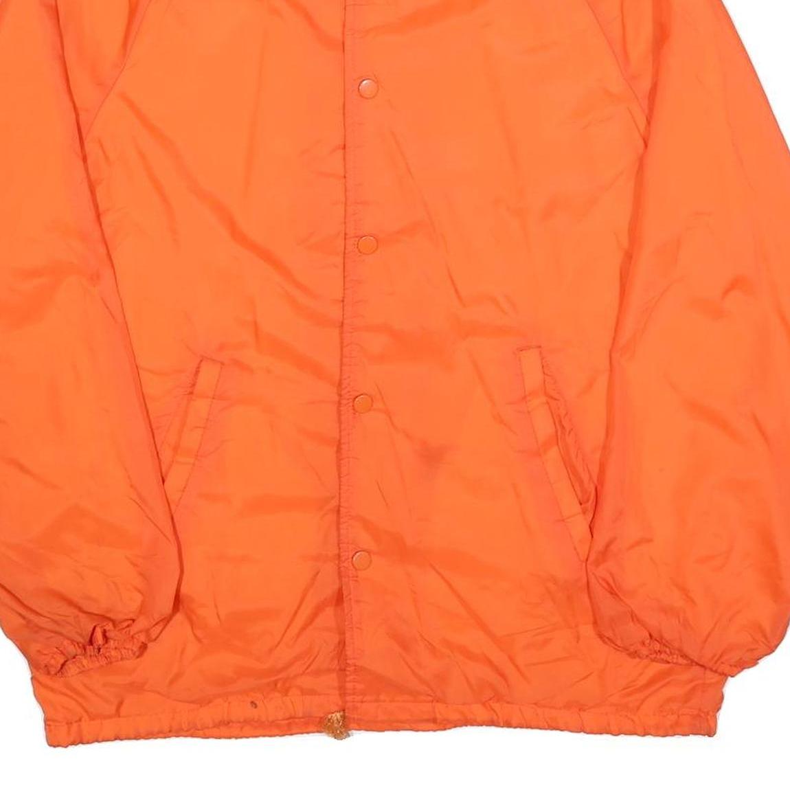 RAINBOW SPORTSWEAR Mens Orange Jacket S Polyester Button Plain Lightweight