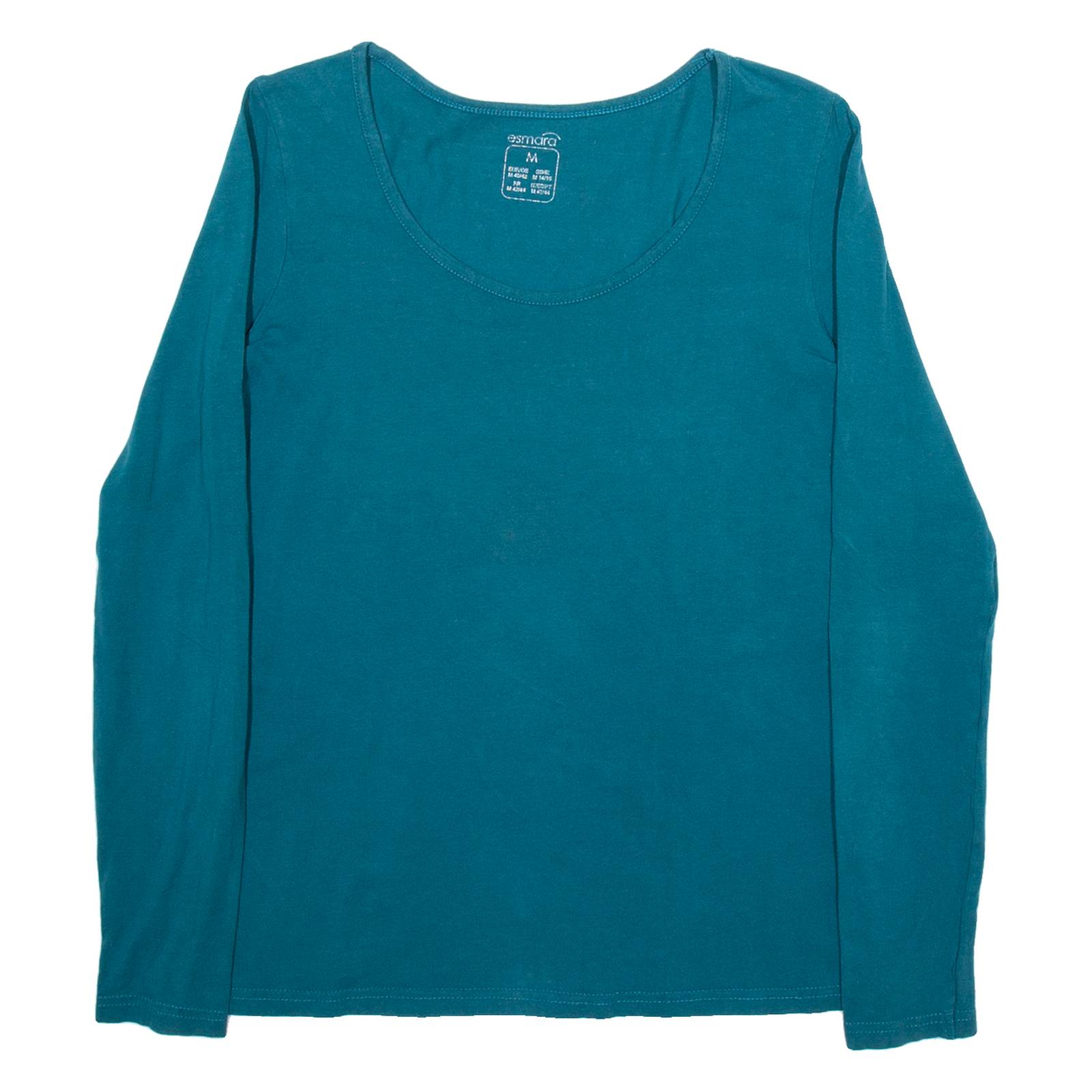 ESMARA Womens T-Shirt Green Long Sleeve M
