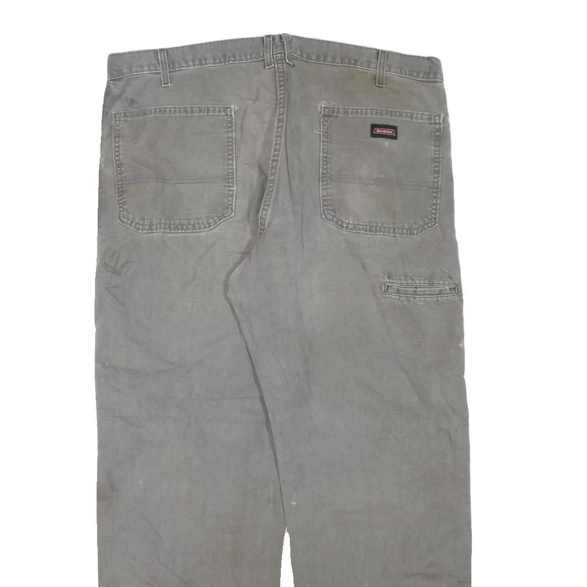 DICKIES Mens Grey Regular Straight Denim Cotton Blend Light W40 L30 Workwear