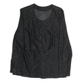 Womens Black Glitter Button Top Long Sleeve Round Neck L Sparkle