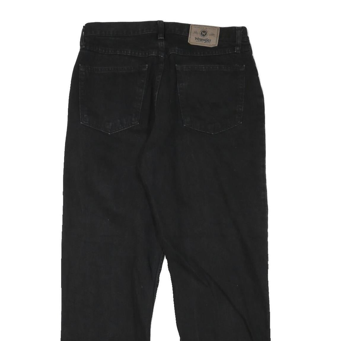WRANGLER Mens Black Regular Fit Straight Leg Denim Jeans W31 L30 Comfortable