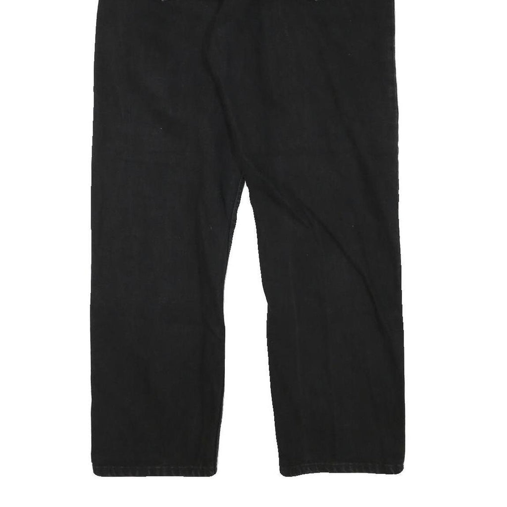 WRANGLER Mens Black Regular Fit Straight Leg Denim Jeans W31 L30 Comfortable