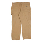 DICKIES Mens Cotton Blend Beige Relaxed Straight Trousers W38 L30 Workwear
