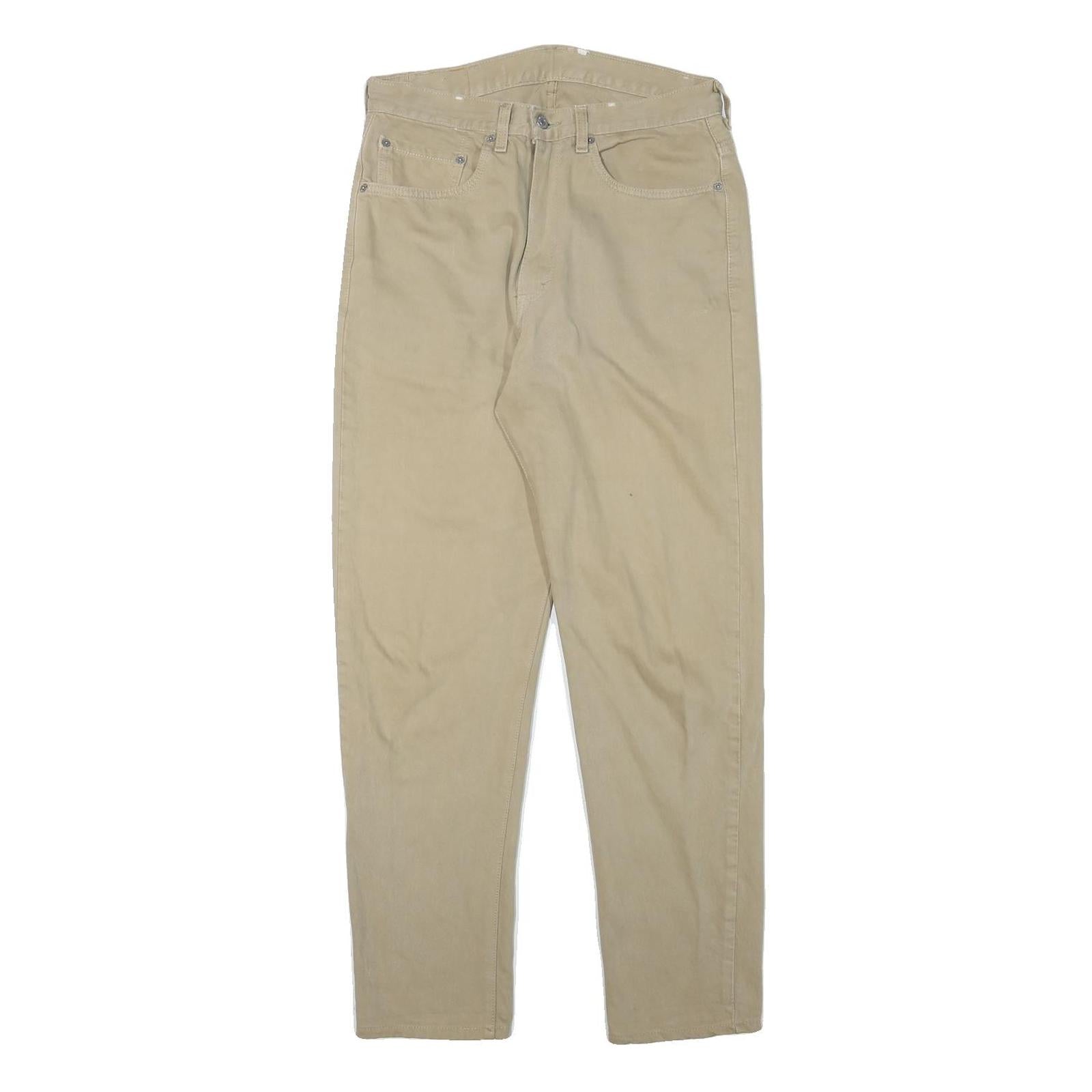 LEVI'S Mens Jeans Beige Relaxed Straight Denim W30 L29 Classic Cotton Blend Zip
