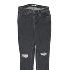 LEVI'S Womens Slim Skinny Black Denim W27 L28 Ripped Distressed Jeans Cotton