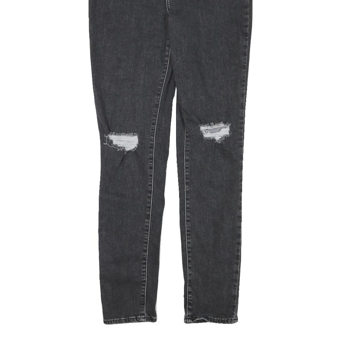 LEVI'S Womens Slim Skinny Black Denim W27 L28 Ripped Distressed Jeans Cotton