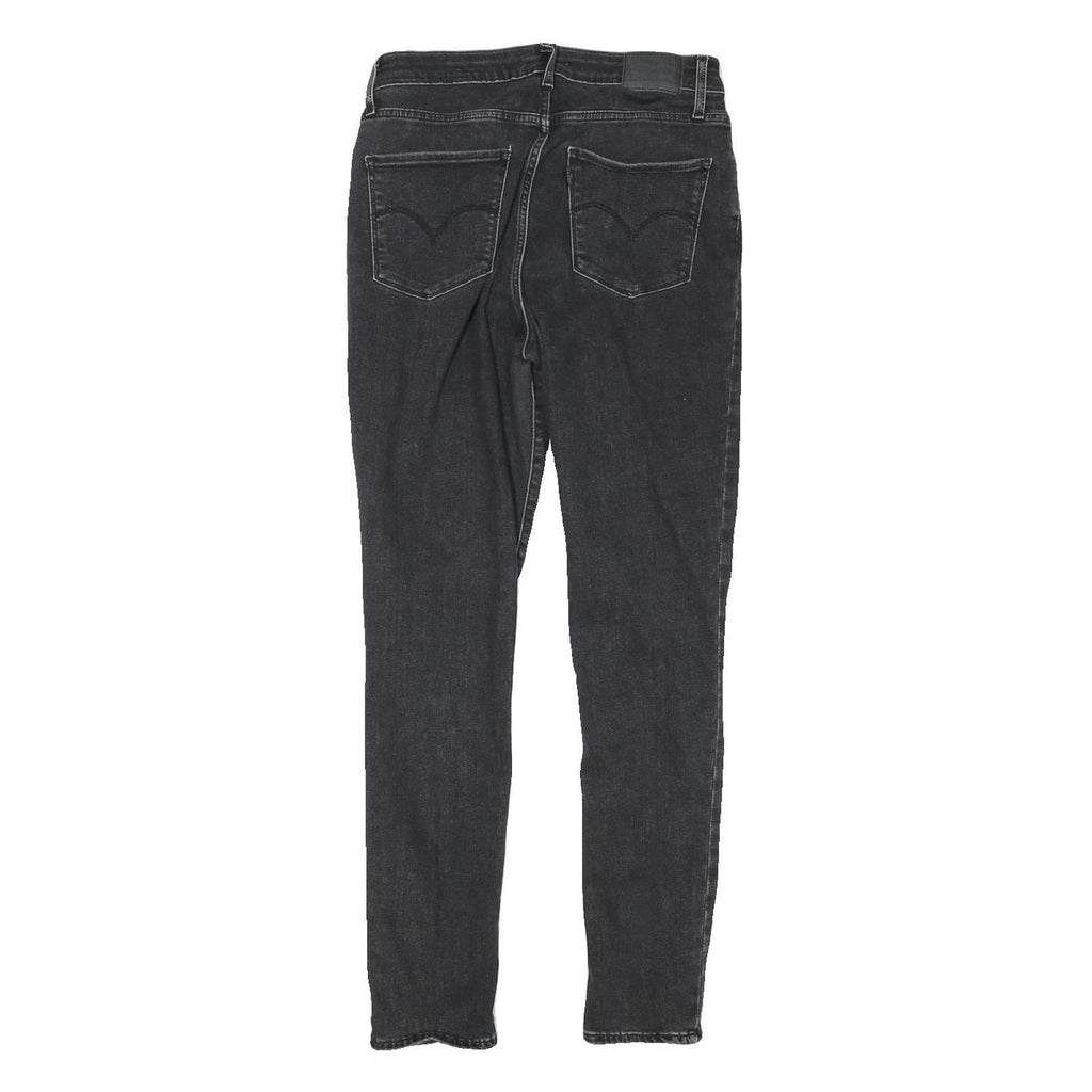 LEVI'S Womens Slim Skinny Black Denim W27 L28 Ripped Distressed Jeans Cotton