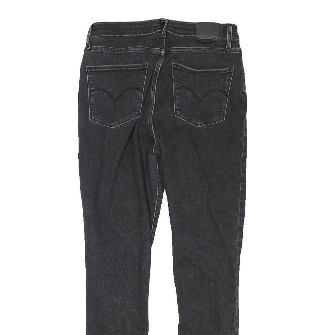 LEVI'S Womens Slim Skinny Black Denim W27 L28 Ripped Distressed Jeans Cotton