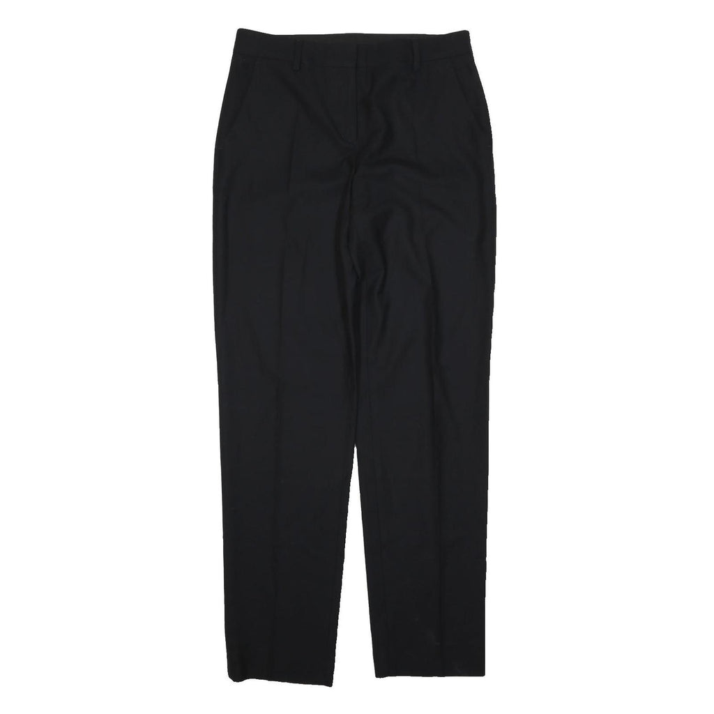 DKNY Mens Wool Blend Black Regular Straight Trousers W32 L31 Classic Fit Zip