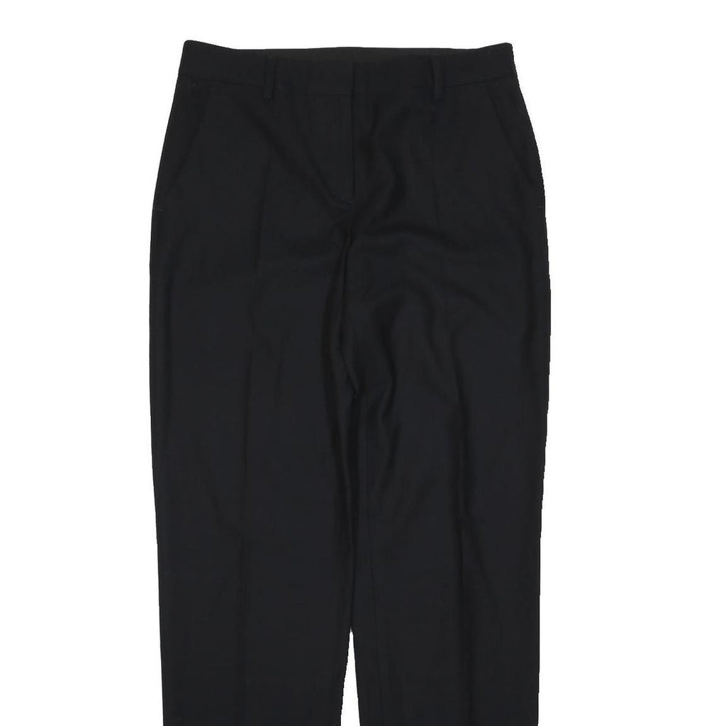 DKNY Mens Wool Blend Black Regular Straight Trousers W32 L31 Classic Fit Zip