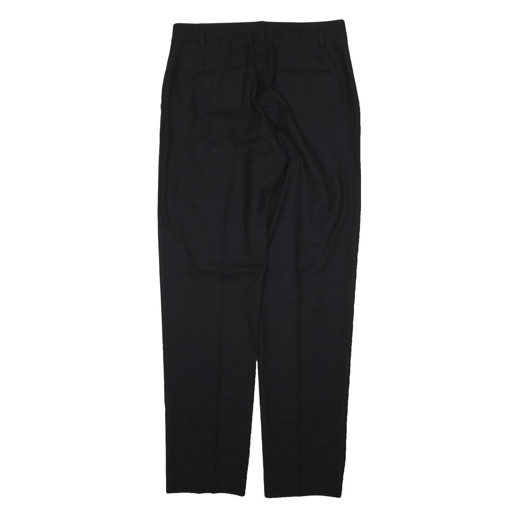 DKNY Mens Wool Blend Black Regular Straight Trousers W32 L31 Classic Fit Zip
