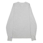 CHAMPION Mens Grey Long Sleeve Crew Neck T-Shirt S Cotton Logo Sweatshirt