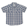 LEVI'S Mens Blue & White Check Shirt XL Cotton Blend Short Sleeve Casual