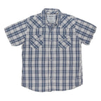 LEVI'S Mens Blue & White Check Shirt XL Cotton Blend Short Sleeve Casual