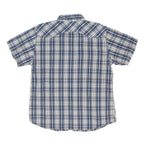 LEVI'S Mens Blue & White Check Shirt XL Cotton Blend Short Sleeve Casual