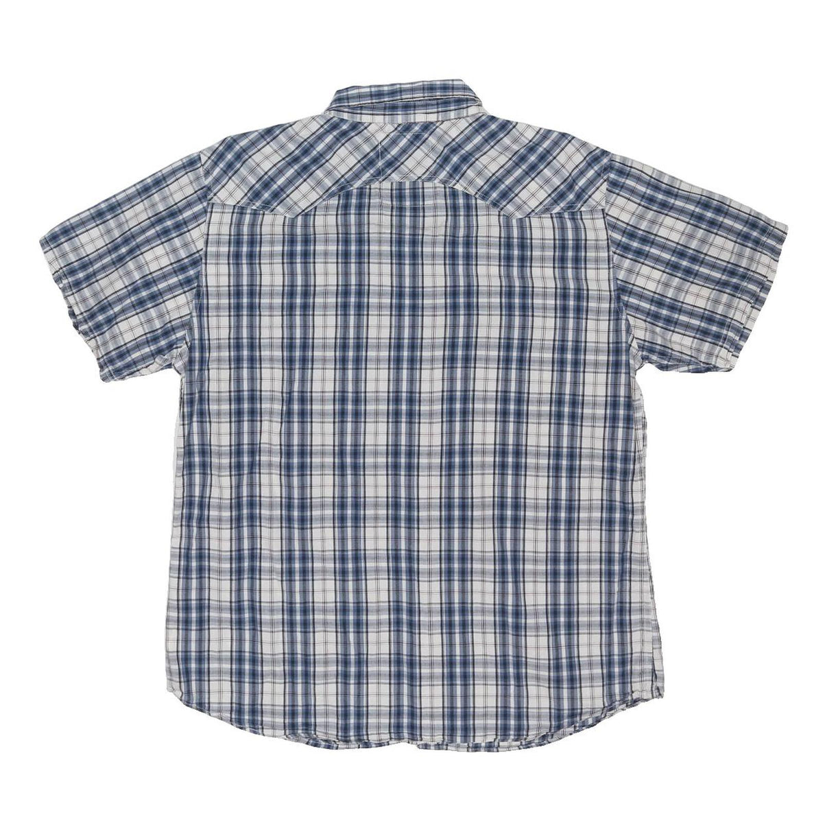 LEVI'S Mens Blue & White Check Shirt XL Cotton Blend Short Sleeve Casual