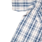 LEVI'S Mens Blue & White Check Shirt XL Cotton Blend Short Sleeve Casual