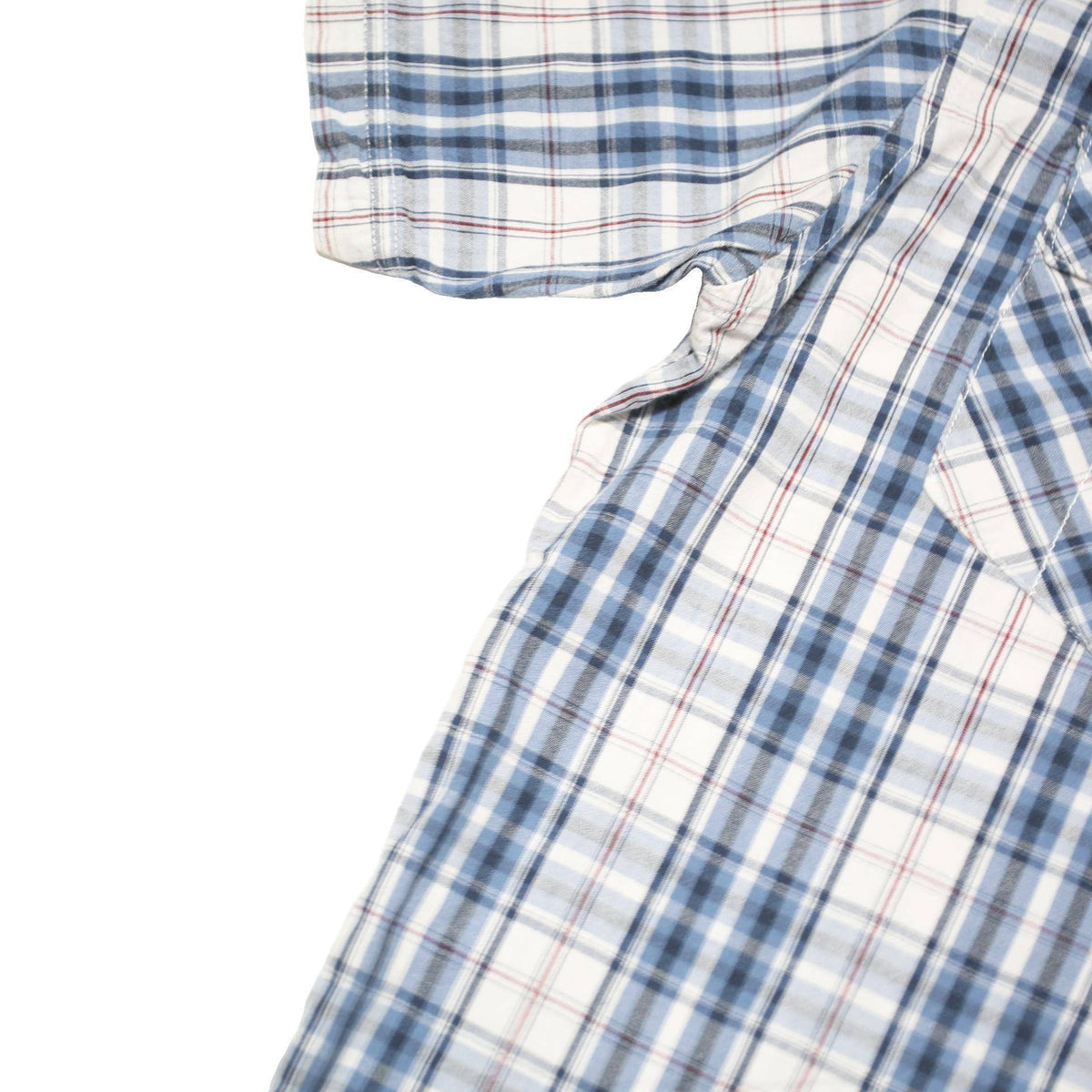 LEVI'S Mens Blue & White Check Shirt XL Cotton Blend Short Sleeve Casual