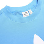 ADIDAS Womens Blue Cotton Blend Crew Neck Sweatshirt UK 24 Casual Pullover
