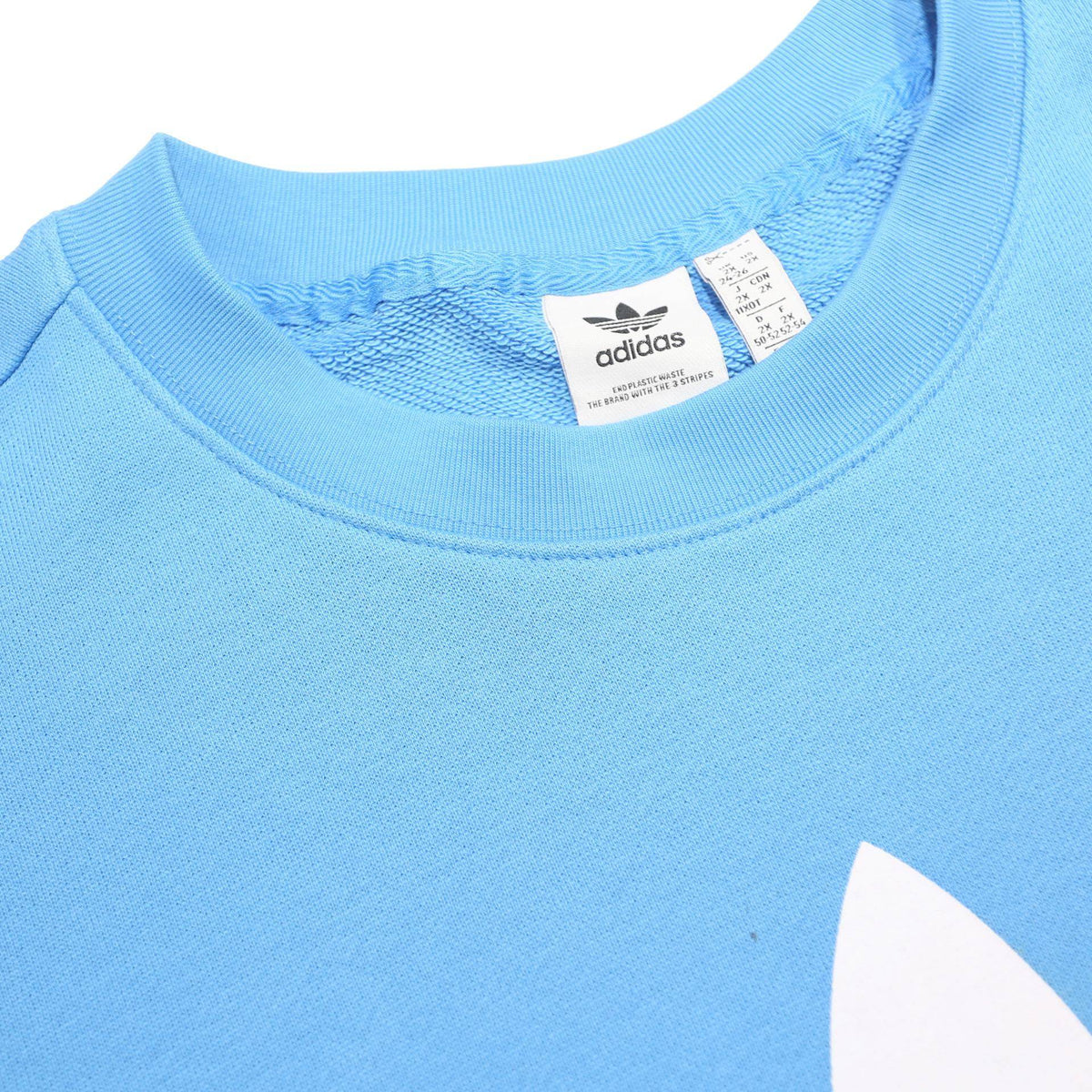 ADIDAS Womens Blue Cotton Blend Crew Neck Sweatshirt UK 24 Casual Pullover