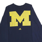 ADIDAS Mens Navy Blue Yellow Graphic Modern T-Shirt Long Sleeve Crew Neck M